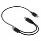 2 en 1 USB 2.0 Mâle à 2 Câble USB Double USB pour Ordinateur / Ordinateur Portable, Longueur: 50cm