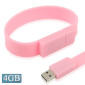 Disque flash USB 2.0 avec bracelets en silicone de 4 Go (rose)