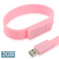 Disque Flash USB 2.0 Bracelets Silicon 2 Go (Rose)