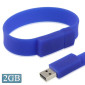Disque flash USB 2.0 Bracelets Silicon 2 Go (Bleu foncé)