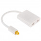 Diviseur audio numérique fibre optique Toslink 1 à 2 câble adaptateur pour lecteur DVD (blanc)