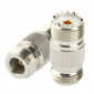 Adaptateur coaxial RF N femelle à UHF femelle (Argent)