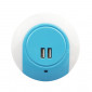 Veilleuse LED A78B avec port USB Capteur de contrôle de la lumière intelligent, prise : prise américaine (bleu)