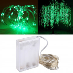 5m 6W 50 LED SMD 0603 IP65 Waterproof 3 x AA Batteries Box Silver Wire String Light Lampe Fairy Lampe Décorative, DC 5V (Green Light)