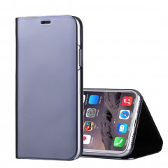 Pour iPhone X Etui à galvanoplastique Horizontal Housse en cuir Flip avec support (Noir)