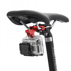 PULUZ Outdoor Photography Nécessaire d'alliage d'aluminium Siège de vélo Support de caméra de coussin pour GoPro & Xiaomi Xiaoyi YI Appareil d'action sport (Rouge)