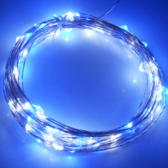 10m 5V USB Powered 6W 500LM SMD-0603 LED Lampe à cordes en argent Lampadaire / Décoration Light Strip, Blue White Light