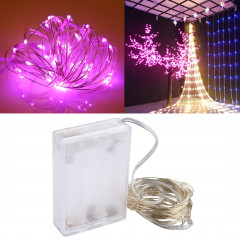 5m 6W 50 LED SMD 0603 IP65 Waterproof 3 x AA Batteries Box Silver Wire String Light Lampe Fairy Lampe Décorative, DC 5V (Rose Light)