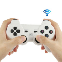 Double Shock III Wireless Controller, Manette Sans Fil Double Shock III pour Sony PS3, a action de vibration (blanc)