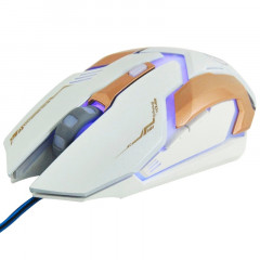 IMICE V6 LED Colorful Light USB 6 boutons 3200 DPI Wired Optical Gaming Mouse pour ordinateur PC portable (blanc)