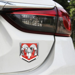 Autocollant décoratif de carrosserie en métal de modèle de taureau ， Taille: M (Argent + Rouge)