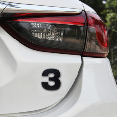 Décalque d'autocollant autocollant, emblème 3D du numéro trois de l'insigne de véhicule de voiture, taille: 3.6 * 4.5 * 0.5cm
