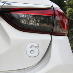 Décalque d'autocollant autocollant, emblème 3D du numéro six de l'insigne de véhicule de voiture, taille: 3.6 * 4.5 * 0.5cm