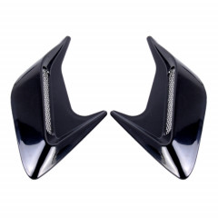 2pcs en plastique débit d'air décoratif admission turbo capot capuchon couvercle de grille d'aération avec autocollant auto-adhésif (noir)