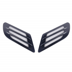 2 PCS Style Euro En Métal Décoratif Flux D'air Admission Turbo Capot Capot Couverture De Grille D'évent Côté Avec Autocollant Autocollant (Noir)