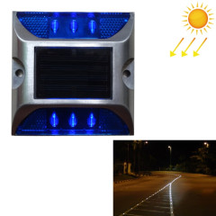 Lumière de décélération de route de lumière de guidage de voiture de lumière de goujon de route carré solaire, Version lumineuse clignotante (bleu)