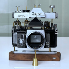 Accessoires de salle de modèle de faux appareil photo factice non fonctionnel Afficher le modèle de caméra de studio photo pour Canon (café)