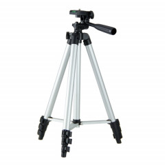 Support en alliage d'aluminium en aluminium pliant 130cm avec tête en trois dimensions (argent)