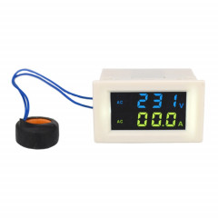 D85-2042A 110V 220V 380V 100A Voltmètre AC numérique Ampèremètre Courant Ampères Voltmètre LCD Panneau Moniteur (Blanc)