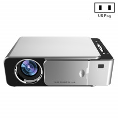 T6 Mini projecteur de théâtre HD portable avec technologie LCD 1080p T6 3500ANSI, Support WiFi, HDMI, AV, VGA, USB (Argent)