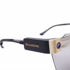 Groudchat jp1dv1 1080p HD Caméra intelligent Téléphone mobile USB Caméra en direct pour les cuisses de lunettes, l'absorption de son intégré et le microphone réducteur de bruit (or noir)