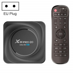 X88 PRO 20 4K Smart TV Boîte Android 11.0 Media Player avec télécommande infrarouge, RK3566 Quad Core 64bit Cortex-A55 jusqu'à 1,8 GHz, RAM: 4 Go, Rom: 32 Go, Bluetooth, Bluetooth, Ethernet, EU
