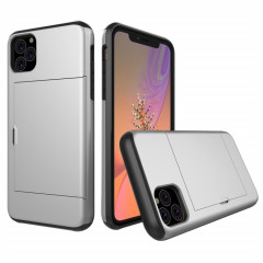 Étui de protection blindé antichoc avec emplacement pour carte pour iPhone 11 Pro Max (Argent)