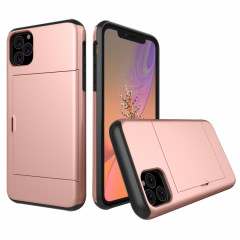 Étui de protection blindé antichoc avec emplacement pour carte pour iPhone 11 Pro Max (or rose)