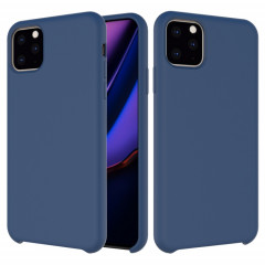 Coque antichoc en silicone liquide de couleur unie pour iPhone 11 Pro Max (bleu marine)