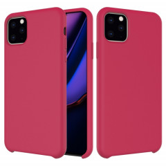 Coque antichoc en silicone liquide de couleur unie pour iPhone 11 Pro Max (Rose Rouge)