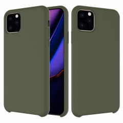 Coque antichoc en silicone liquide de couleur solide pour iPhone 11 Pro Max (Vert armée)