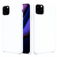 Coque antichoc en silicone liquide de couleur unie pour iPhone 11 Pro Max (Blanc)