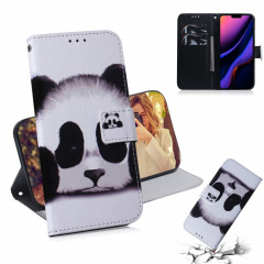 Étui en cuir à rabat horizontal avec dessin en couleur 3D, avec support et fente pour carte et portefeuille pour iPhone 11 Pro Max (Panda)