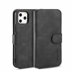 Etui à rabat horizontal côté huile DG.MING avec support, fentes pour cartes et portefeuille pour iPhone 11 Pro Max (Noir)