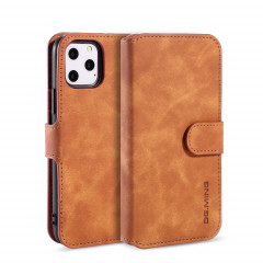 Etui à rabat horizontal côté huile DG.MING avec support, fentes pour cartes et portefeuille pour iPhone 11 Pro Max (Marron)