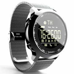 Lokmat MK18 1.1 pouces écran circulaire IP68 montre intelligente étanche, rappel d'informations de support / caméra à distance / moniteur de mouvement de marche (argent)