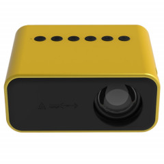 T500 1920x1080P 80 Lumens Portable Mini Home Theater Led HD Digital Projecteur sans télécommande et adaptateur (jaune)