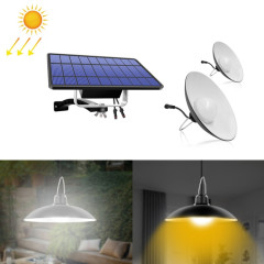 2 en 1 Lumière solaire Paysage Courtyard Corridor Éclairage 32-LED Lustre rétro, Couleur de la lumière: lumière chaude (abat-jour noir)