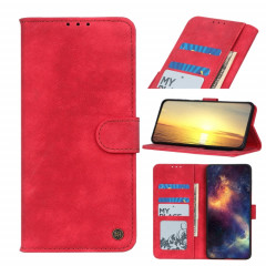 Texture antilope Boucle magnétique Horizontale Flip PU Coque en cuir PU avec machines à sous cartes et portefeuille et support pour iPhone 13 (rouge)