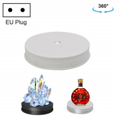 Tableau de platine tournant à rotation électrique 30cm LED Light Video Striping Props Planchers, Plug d'alimentation: 220V Fiche EU (Blanc)
