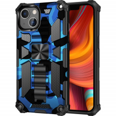 Camouflage Armure antichorcométrique TPU + PC Cas de protection magnétique avec support pour iPhone 13 mini (bleu)