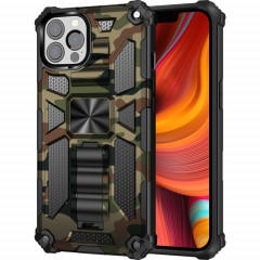 Camouflage Armure antichoc TPU + PC Cas de protection magnétique avec support pour iPhone 13 Pro (Army Green)