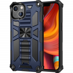 Armure antichoc TPU + PC Cas de protection magnétique avec support pour iPhone 13 mini (bleu)