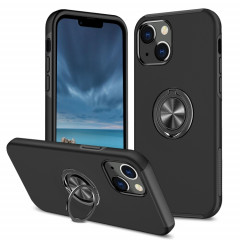 PC + TPU Cas de protection magnétique antichoc avec porte-bague invisible pour iPhone 13 Pro (Noir)