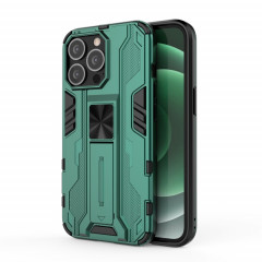 Supersonique PC + TPU Cas de protection anti-choc avec support pour iPhone 13 Pro (Vert)