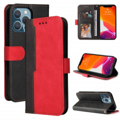 Couleur d'entreprise - Couleur Horizontal Horizontal Boîtier en cuir PU avec support & carte Slots et cadre photo pour iPhone 13 Pro (rouge)