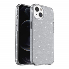 Étui de protection en poudre de paillettes de style antichoc pour iPhone 13 (gris)