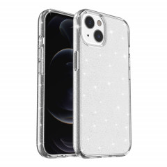 Étui de protection en poudre de paillettes de style antichoc pour iPhone 13 (blanc)