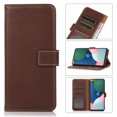 Litchi Texture PU + TPU Horizontal Flip Coatier Coffret avec porte-cartes et portefeuille pour iPhone 13 PRO (Brown)