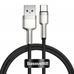 BASEUS CAKF000101 CAFFEE Série 66W USB au câble de données en métal USB-C / C / C / Type de type CABLE: 1M (noir)